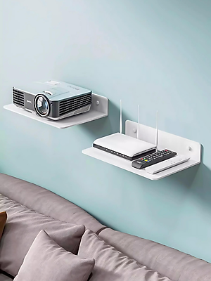 Kệ treo kim loại Dola Home để máy chiếu, camera, bộ phát WiFi, loa, bàn phím không cần khoan đục có lỗ đi dây điện.