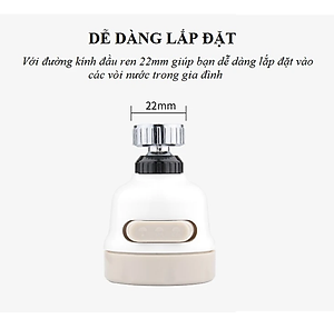Đầu vòi rửa chén KG03 giúp tiết kiệm nước, có 3 chế độ phun, điều hướng 360 độ tăng áp lực nước gấp 300X(Tặng kèm 2 miếng dán treo đồ trong nhà bếp)- Hàng chính hãng
