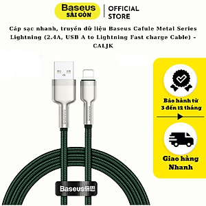 Cáp sạc nhanh Baseus Cafule Metal Series USB-IP CALJK  2.4A - hàng chính hãng