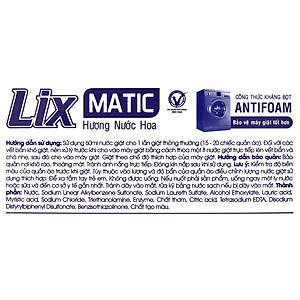 Combo 2 Nước giặt Lix Matic hương nước hoa chai 3.6 lít