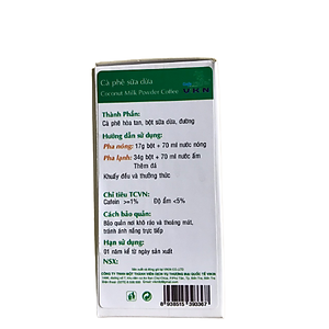 Cà Phê Sữa Dừa hòa tan VIKIN, hộp 6 gói x 17g , tiện lợi, thơm ngon và an toàn cho sức khỏe.