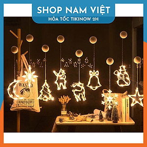 Dây Đèn Led Treo Hình Bông Tuyết, Chuông, Trăng Sao Trang Trí Giáng Sinh - Chính Hãng NAVIVU