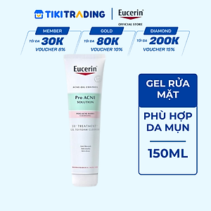 Gel Rửa Mặt Eucerin Pro Acne Solution 3X Treatment Gel To Foam Cleanser 150ml