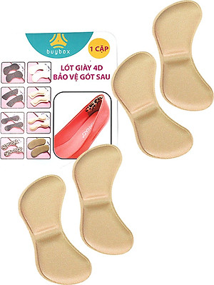 Bộ 2 cặp lót giày 4D bảo vệ gót chân và chống tuột gót giày (loại bầu) - buybox - BBPK54