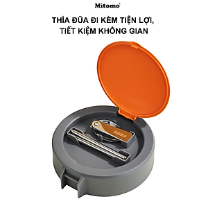 Lồng cơm giữ nhiệt, hộp cơm văn phòng Mitomo LCH-7086, cặp lồng chia 3 ngăn chất liệu inox 304