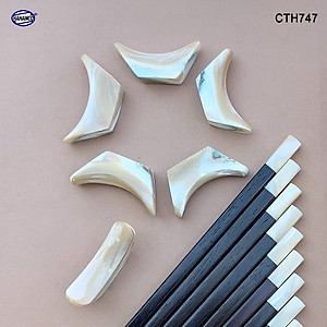 Combo 10 chiếc Gác đũa Thần Tài bằng ốc biển liền khối nhập khẩu từ New Zealand và Úc (CTH747) Nổi ánh xà cừ rất đẹp - mang lại bữa cơm ngon và tài lộc cho gia chủ 