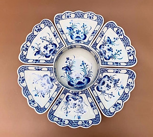 BỘ BÁT ĐĨA HOA MẶT TRỜI SEN XANH 18 CHI TIẾT