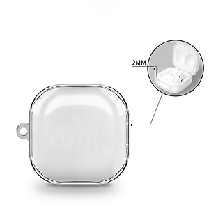 Case ốp cho Samsung Galaxy Buds 2 Pro/ Buds 2/ Buds Pro/ Buds Live TPU Kai Trong Suốt Animal Kèm Móc Treo_ Hàng Chính Hãng
