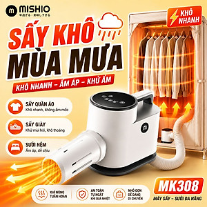 Máy Sấy Quần Áo, Chăn Nệm, Giày Mishio MK308 có chức năng diệt khuẩn UV - Hàng chính hãng