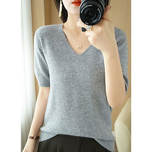 - Áo len dệt kim tay lỡ cổ tim chữ V mẫu 2022