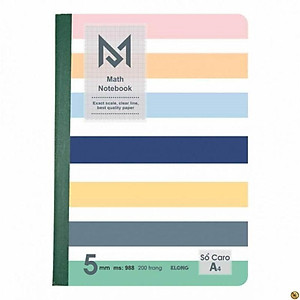 Sổ KLONG Caro A4 Math Notebook may 200 trang; MS 988 