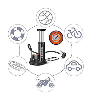 Bơm Hơi Hợp Kim Dùng Chân Cho Xe Máy , Xe Đạp NHONOR - Hàng Chính Hãng ( Tặng Kèm Kim Bơm Banh Và Bơm Thú Hơi )