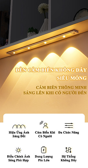 Đèn LED Trang Trí Cảm Biến Chuyển Động Hồng Ngoại KUNBE Đèn Mắt Mèo Decor Với Ánh Sáng 3 Màu, Hiệu Ứng Độc Đáo, Nhiều Kích Cỡ Phù Hợp Trang Trí Tủ Đồ, Nhà Bếp, Phòng Ngủ, Phòng Khách