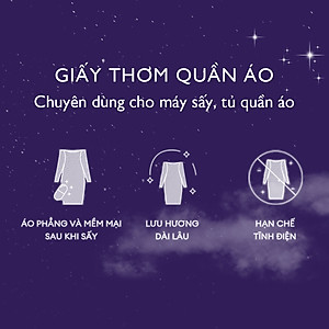 Giấy Thơm Arfum Dùng Cho Máy Sấy Làm Mềm Vải Và Chống Tĩnh Điện , Khử Mùi Tủ Giày, Tủ Quần Áo (60 Tờ/ Hộp)