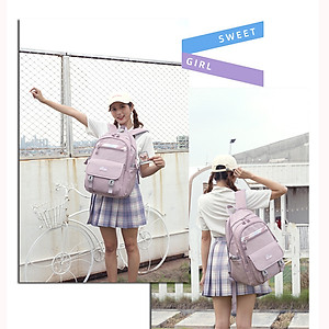 Balo học sinh trung học cho bé gái phong cách Hàn Quốc dày dặn chống tấm nước – HS1026