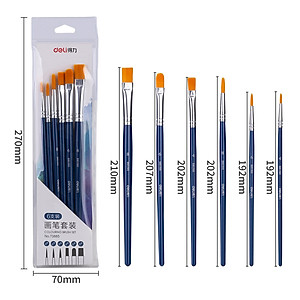 Bộ Cọ Vẽ Chuyên Nghiệp Deli - Dùng Cho Màu Nước/Bột/Sơn Acrylic -Set 4/6 Cây- 73885/73866/73867