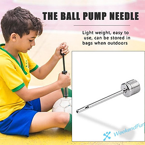 Kim bơm bóng chuyền hơi, bóng đá, bóng rổ bằng thép không gỉ tiện dụng.