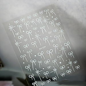 Miếng Dán Móng Tay Hình Nơ Trắng Đen Làm Nail Siêu Xinh, Sticker Nơ Trang Trí Móng Tay Chân 3D Dễ Thương, Nghệ Thuật Nữ Women