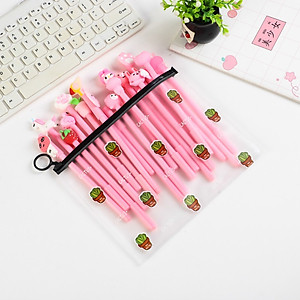 Combo 10 bút ngộ nghĩnh màu hường dễ thương tặng túi zip