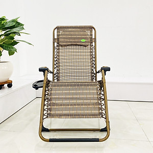 Ghế xếp thư giãn SUMIKA 638 - Dòng cao cấp, bề rộng 73cm, vải lưới Textilene thoáng khí, tải trọng 300kg
