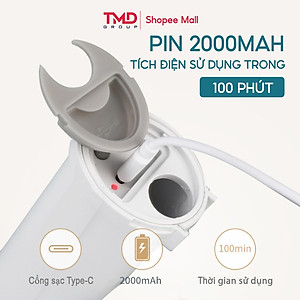 Máy Cọ Nhà Vệ Sinh TMD (6 đầu cọ) - Chổi Cọ Điện Sạch Mọi Ngóc Ngách/Sử Dụng 120p, Chất Liệu Bền Đẹp