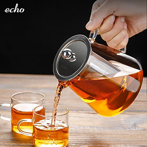Ấm pha trà thủy tinh chịu nhiệt kèm lõi lọc Inox Echo Japan 650ml