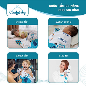 Khăn đa năng - Khăn xô tắm cho bé siêu mềm Comfybaby 75x150cm CF1218-150