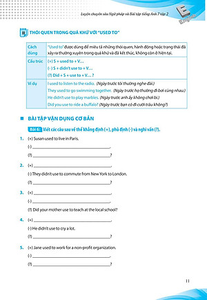 Sách Luyện Chuyên Sâu Ngữ Pháp Và Bài Tập Tiếng Anh 7 Tập 2 (Chương Trình Mới)