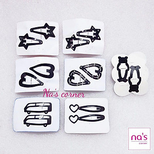 Bộ 2 kẹp mái kẹp bật nhiều hình họa tiết ngôi sao trái tim con gấu xe hơi