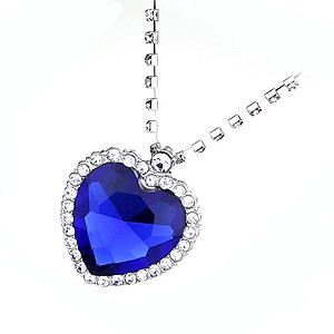 Crystal Pendant Necklace Titanic Heart Of The Ocean Necklace Valentines Gift