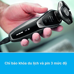Máy cạo râu khô và ướt cao cấp Philips S5370/04 có đầu tỉa để tỉa tóc mai và ria mép - Hàng nhập khẩu