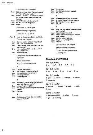 Cambridge English Starters 1 for Revised Exam from 2018 Ans Booklet
