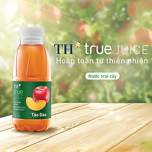 Thùng 24 chai nước trái cây TH true JUICE táo đào tự nhiên 350 ml (350 ml x 24)