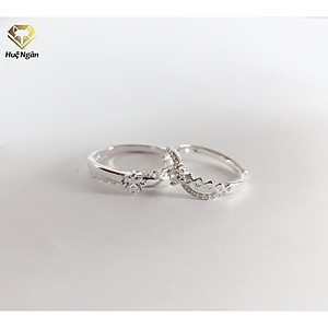 Nhẫn đôi bạc Ý 925 Huệ Ngân - Mãi bên nhau nhé RR1742