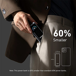 Sạc dự phòng kiêm cốc sạc Anker Prime Fusion Power Bank 2Type-C 65W 9600mAh A1339 - Hàng chính hãng