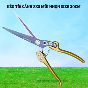 Kéo tỉa cây mũi nhọn cán bằng hợp kim dài 30cm kèm lò xo sơ cua