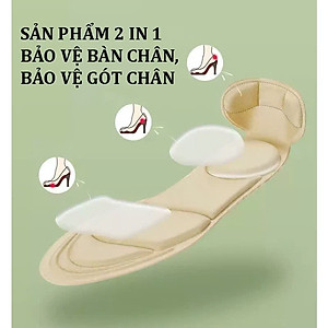 Cặp lót giày cao gót mũi nhọn giảm size cho giày bị rộng, thoáng khí và êm chân MÀU ĐEN