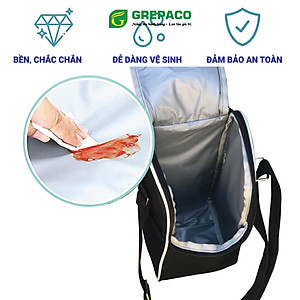 Túi Đựng Hộp Cơm Giữ Nhiệt Grepaco Nóng Lạnh Nhiều Ngăn Đựng Camen Thức Ăn Vuông Tròn Văn Phòng – Vải Bố Canvas, Kích Thước Size To (Cỡ Lớn), Kiểu Giỏ Xách Và Quai Đeo Vai Thời Trang - Tặng Túi Đựng Muỗng Nĩa - Hàng Chính Hãng