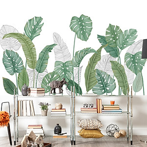 Sticker Giấy Dán Tường Decal Dán tường Mẫu Hoa Lá Cực Xinh ZH001