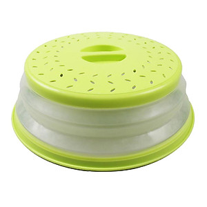 Plastic Microwave Food Cover Vented Splatter Protector Lid Safe Vent Yellow