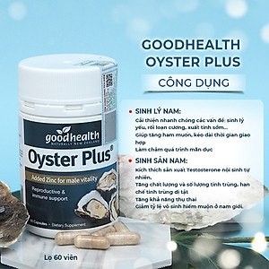 Combo 2 Hộp Tinh Chất Hàu Goodhealth Oyster Plus 60 Viên - Tăng Cường Sinh Lý - Cải Thiện Chất Lượng Tinh Trùng - Hàng Chính Hãng New Zealand