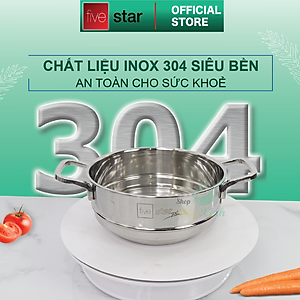 Bộ Nồi Xửng Hấp Inox 304 Fivestar (20cm)