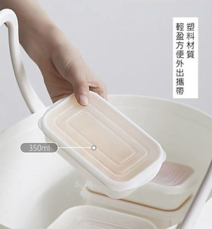 Combo hộp đựng thực phẩm Whity Pack 700ml + Set 02 hộp 350ml - nội địa Nhật Bản