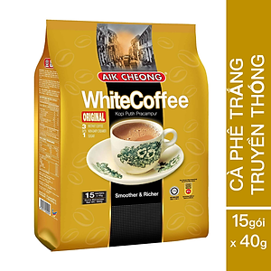 Cà Phê Trắng Truyền Thống 3 Trong 1 Aik Cheong Malaysia - White Coffee (15 Gói x 40g)