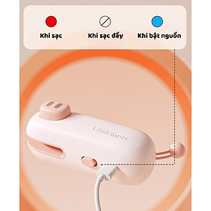 Máy Hàn Miệng Túi Cầm Tay Cute, Máy Ép Miệng Túi Đồ Ăn Vặt Sạc Pin Tích Hợp Nam Châm Kèm Đầu Cắt Tiện Dụng - Hàng Chính Hãng MINIIN