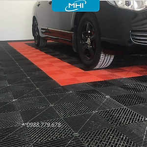 [COMBO 11] Thảm nhựa lót sàn gara ô tô MHI - Cao 2.5 cm / trung tâm chăm sóc xe ô tô, khu vực rửa xe ô tô