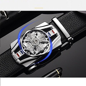 Thắt lưng nam, dây nịt nam khóa tự động dây da cao cấp bền đẹp - Thiết kế mặt xoay 360 đính đá thời thượng DXX89
