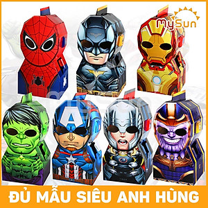 Bộ đồ chơi hóa trang bìa carton SIÊU NHÂN Marvel người nhện Spiderman, Iron man, Batman, Hulk, Thanos, Thor