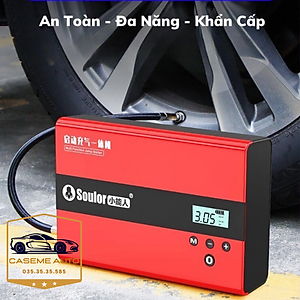 Kích Bình Ô Tô, Bộ Kích Ắc Quy Ô Tô Đa Năng 4IN1 Soulor Kích Điện Ô Tô, Bơm Lốp Ô Tô, Sạc Dự Phòng, Đèn Pin - Hàng Nhập Khẩu