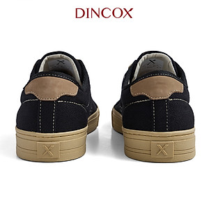 Giày Sneaker Nam Nữ Vải Canvas DINCOX E12 Black/Beige Đơn Giản Thanh Lịch
